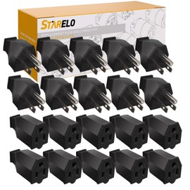 STARELO Extension Cord Ends 125V 15A 2Pole 3Wire Male Plug and Female Connector Straight Blade Plug Replacement Electrical Extension Cord End(Male & Female 10 Set)
