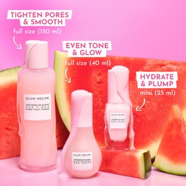 Glow Recipe Watermelon Glow Icons Skin Care Gift Set - Niacinamide Dew Drops Face Serum (40ml) + PHA + BHA Pore Minimizing Toner with Hyaluronic Acid (150ml) + Pink Juice Facial Moisturizer (25ml)