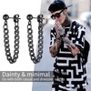 Black Earrings Women Men Stainless Steel Hanging Dangling Earring