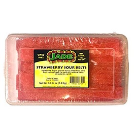 Jade Hawaii Gummy Sour Belts (Strawberry, 3.3 Pounds)