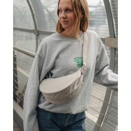 LARKSON Crescent Bag Ladies Mint - Solveig Small - Cross Body Bag Women Sling Shoulder Bag in Half Moon Shape - Womens Dumpling Bag with Adjustable Strap