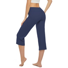 XFIFM 3 Pack Yoga Pants Women's Yoga Capris Pants High Waist Leggings Crop Athletic Exercise Workout Capris Straight Leg 21"