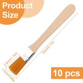 EIHI Small Brush Bristle Brush Set 13.5 cm Flat Paint Brush Paint Brush Paint Brush Varnish Window Brush with Wooden Handle for Paint Art Painting Supplies Varnishes Painting DIY Painting Pack of 10,