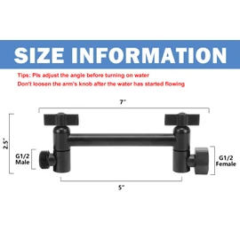 NearMoon Adjustable Shower Arm Universal Connection, Extension Arm, Adjust Angle to Upgrade Shower Experience, Easy to Install, Anti-leak (5 Inch, Matte Black)