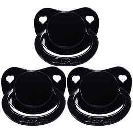 CutiePlusU Adult Size Pacifier Large Shield 3 Pack - Black