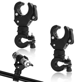 NHQZ Pack of 2 Bicycle Light Holder, Bicycle Torch Holder, 360 Degree Rotatable Universal Bicycle Lamp Holder for Mountain Bike and Bicycle LED Light Holder, Action Camera, GPS and Others, AB