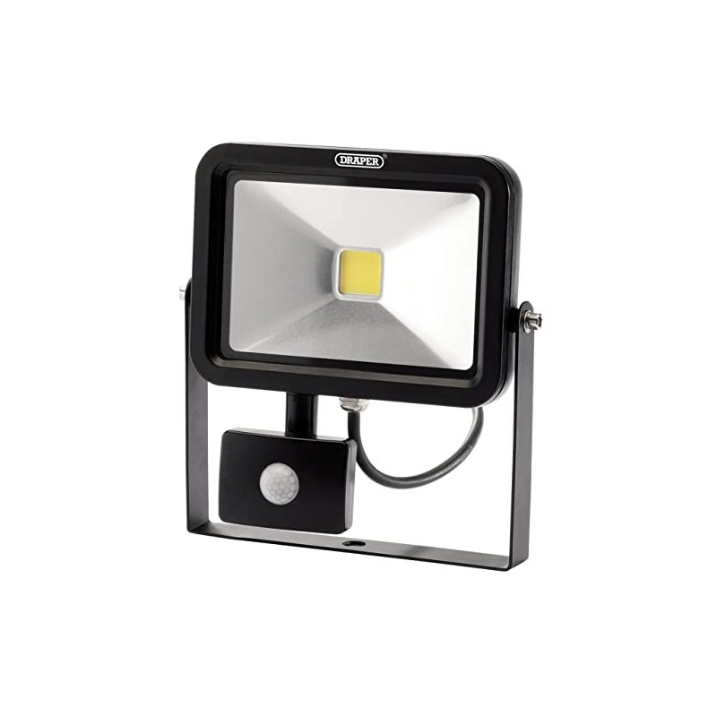 Draper 66037 Slimline Wallmounted 20W Cob LED Floodlight with PIR