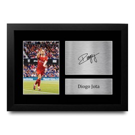 HWC Trading FR A4 Diogo Jota Liverpool Gifts Printed Signed Autograph Picture for Fans and Supporters - A4 Framed