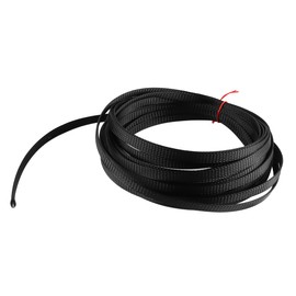 Laroal Black Flame-Retardant Nylon Braided Mesh Tube PET Encrypted Telescopic Braided Tube Cable Flexible Insulation Protection Sleeve 10mm Diameter 10 Meters Long