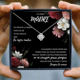 Regalos para Mi Mama,Box Set with Preserved Rose and Necklace, Mom Birthday Gifts in Spanish, Dia de Las Madre Mama Regalos