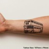 'Double Decker Bus' Temporary Tattoo - Water Resistant, Skin-Safe, Non-Toxic