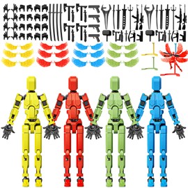 GVFYY Juego de 4 Lucky Dummy T13 Figure, Robot Multiarticulado Impreso PVC 3D, Titan 13 Action Figure, Maniquí Modelo de Actividad Cuerpo Completo, Decoraciones de Escritorio (C)