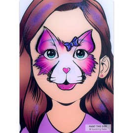 Sparkling Faces Practice Board - Angelina, Face Painting Practice and Display Tool, Reusable Colored Makeup Template, A4 Size - 8.27" x 11.69"