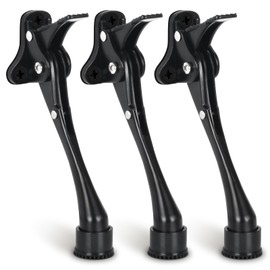 3 Pack Door Stops Black Kickdown Door Stoppers for Bottom of Door with Rubber Tip, Once Touch Heavy Duty Doorstop Holder Keep Door Open for Indoor Outdoor
