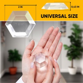 Large 2" Door Knob Wall Protectors – 4 Clear Self-Adhesive Silicone Bumper Pads in Modern Hex Shape – Noise Dampening Wall & Furniture Guards by VELLAX