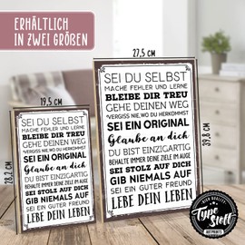 TypeStoff HS-00492 Wooden Sign with Saying - Sei du SELBST - Vintage Look with Quote Gift and Decoration