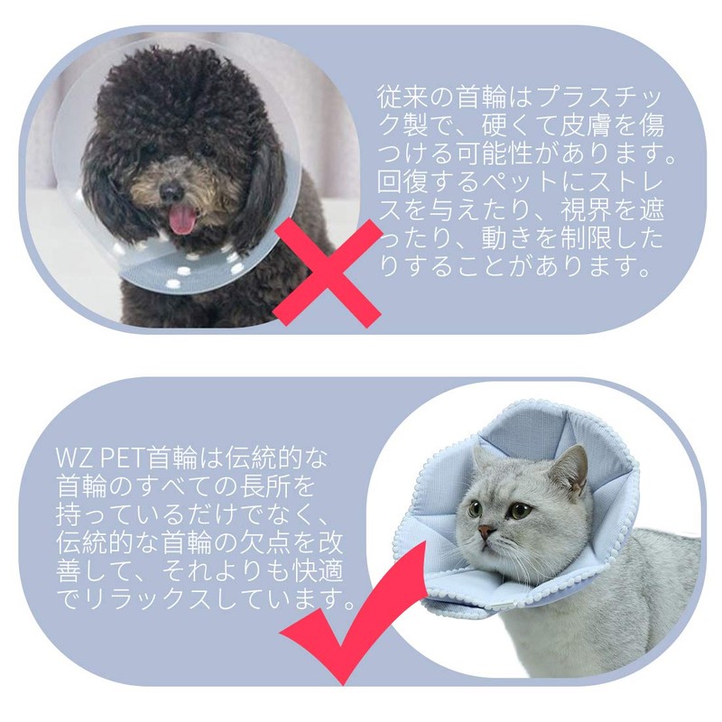 WZ PET Soft Elizabethan Collar for Dogs and Cats, Post-surgery
