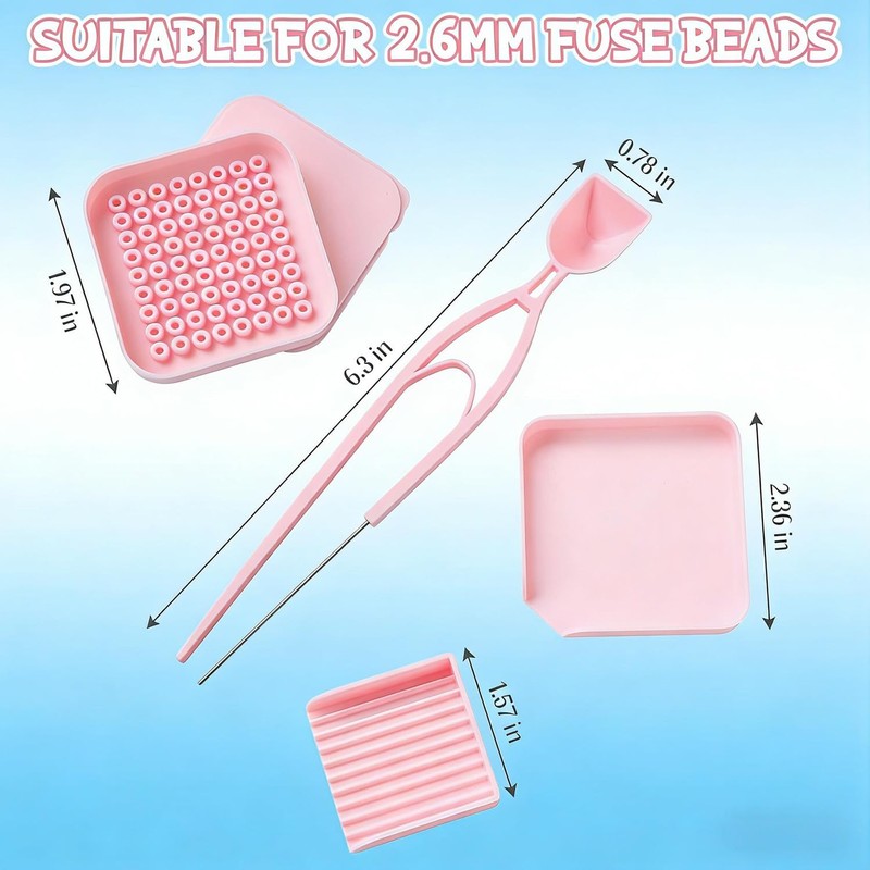 Zheigaoxea 2.6mm Fuse Beads Picking Set, Single Needle Tweezer &