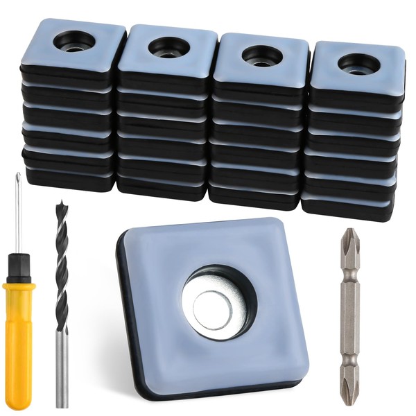 Pack of 25 Teflon Gliders for Screws, 25 x 25