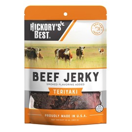 Hickory's Best Teriyaki Beef Jerky 10 oz (Pack of 1) | Soft & Tender| High Protein | Low Fat | Zero Trans Fat | No MSG | USA Made | Resealable Bag | USA Made by Enjoy Gourmet Foods