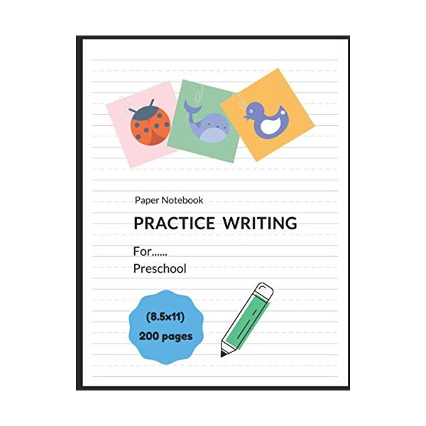 practice writing paper notebook for preschool: 200 pages blank line,
