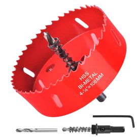 4-1/4"/108mm HSS Bi-Metal Hole Cutter with Pilot Drill Bit, Hole Saw for Wood, Plastic, Drywall, Metal Sheet