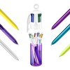 BIC 4 Colours Ball Pens - Purple Pen Holder of