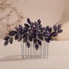 Rumtock Purple Rhinestones Beads Hair Piece Wedding Bridal Hair Comb