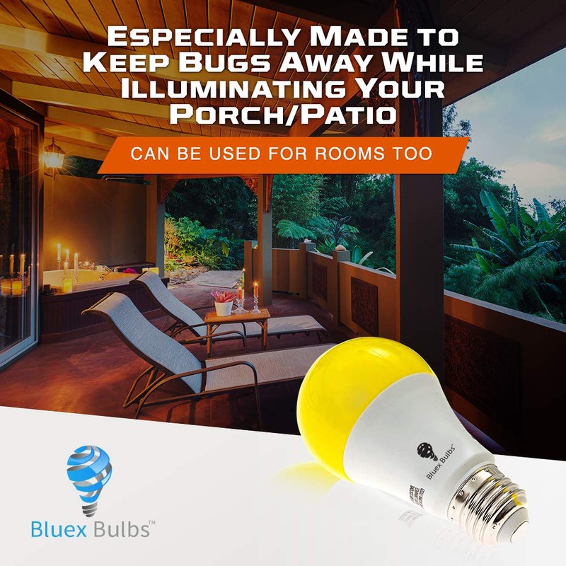 2-Pack Solray A19 Amber Yellow LED Bug Light Bulb No