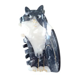Bengal Cat Hair Clips,Cellulose Acetate Hair Clips,Small Claw Clips for Girl,Hair Accessories,Blackwhite