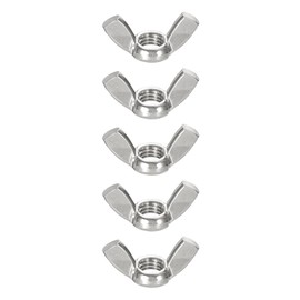 sourcing map M6x1mm Wing Nut 5 Pcs, 304 Stainless Steel Butterfly Wing Nuts Fasteners Parts Hand Twist Tighten Wing Nuts for Machinery Electronic Equipment DIY, Silver