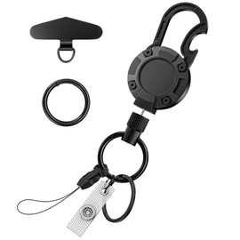 Ominia Magnetic Retractable Keychain - Heavy Duty Badge Reel with Built-in Bottle Opener Carabiner Clip, 25.5" Steel Cord Badge Holder Retractable Clip Holds 18oz