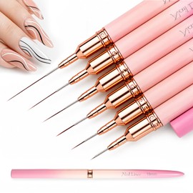 Liner Brushes For Nail Art for Thin Long Liner 6Pcs Sizes 6/9/12/15/18/25mm