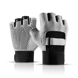 Half-Finger Non-Slip Breathable Multipurpose Sports Gloves, Best for Cycling, Running, Skating, Gym Workout, Outdoor, Fishing (Gray, XL)