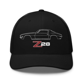 1970 Camaro Z28 Hat – Classic Muscle Car Embroidered Trucker Cap for Chevy Enthusiasts Black