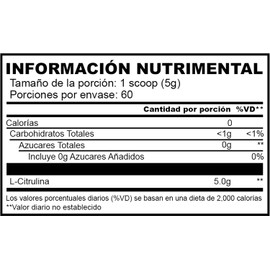 L-Citrulina Suplemento Alimenticio, Gym Rat Essentials, 300 Gramos, 60 Porciones, 5g por Porción
