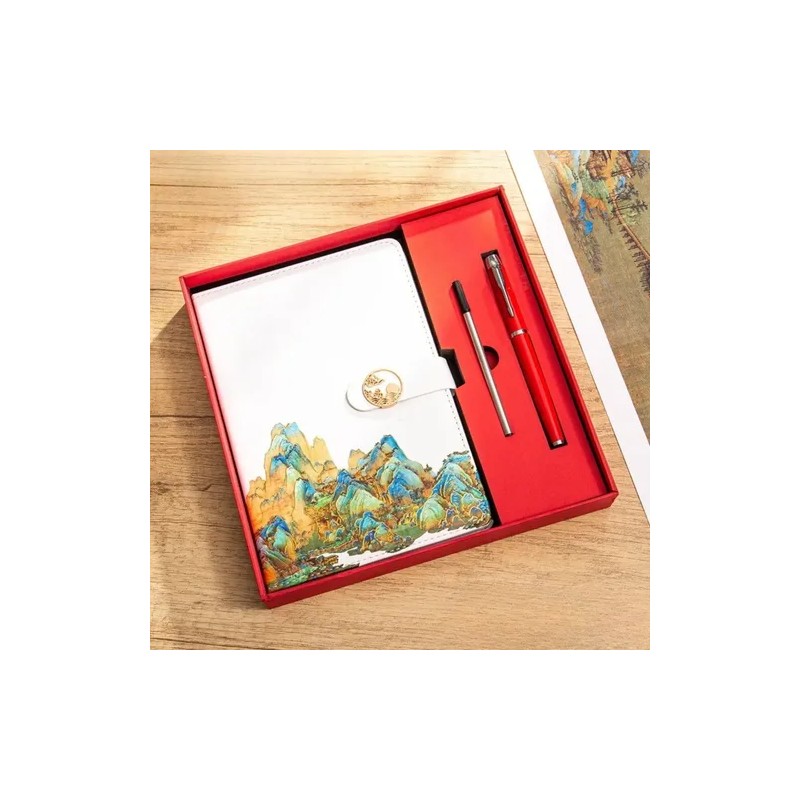 Juego De Cuadernos De Estilo Chino A5 De Piel Sintética,