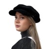 CRAGGI Baker Boy Hat Newsboy Cap Cord Black Ladies Hat