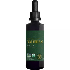 Global Healing Valerian Root Organic Herbal Extract, Sleep Support, 2 Fl oz