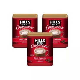 Hills Bros Sugar Free Instant Cappuccino French Vanilla 14oz Pack of 3