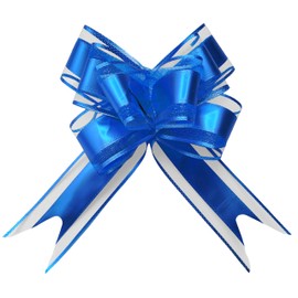 jefyghe Pull Bows for Gift Wrapping 10 PCS Glossy Blue Bows for Presents 6 Inch Large Bows for Wedding Basket Birthday Party Gift Boxes and Flower Decorations