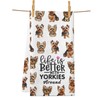 PXTIDY Yorkie Dog Kitchen Towel Life is Better with Yorkies