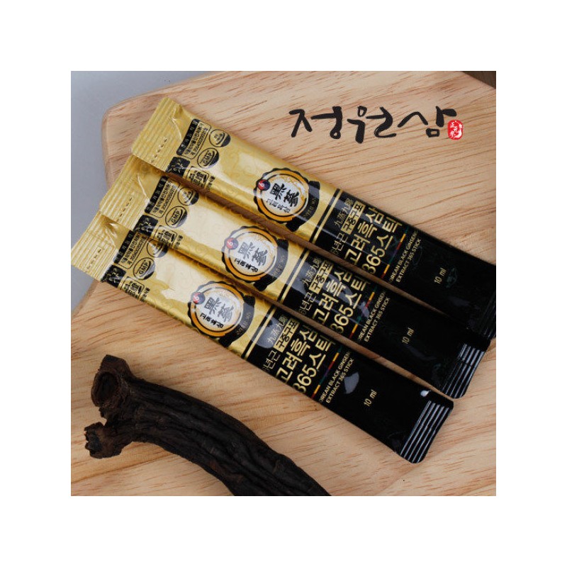 Jeongwonsam 정원삼 6년근 구증구포 고려흑삼 365스틱(10ml x 30포) Jeongwon Sam