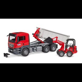 Bruder MAN TGS Truck w/Roll-Off-Container & Compact Loader