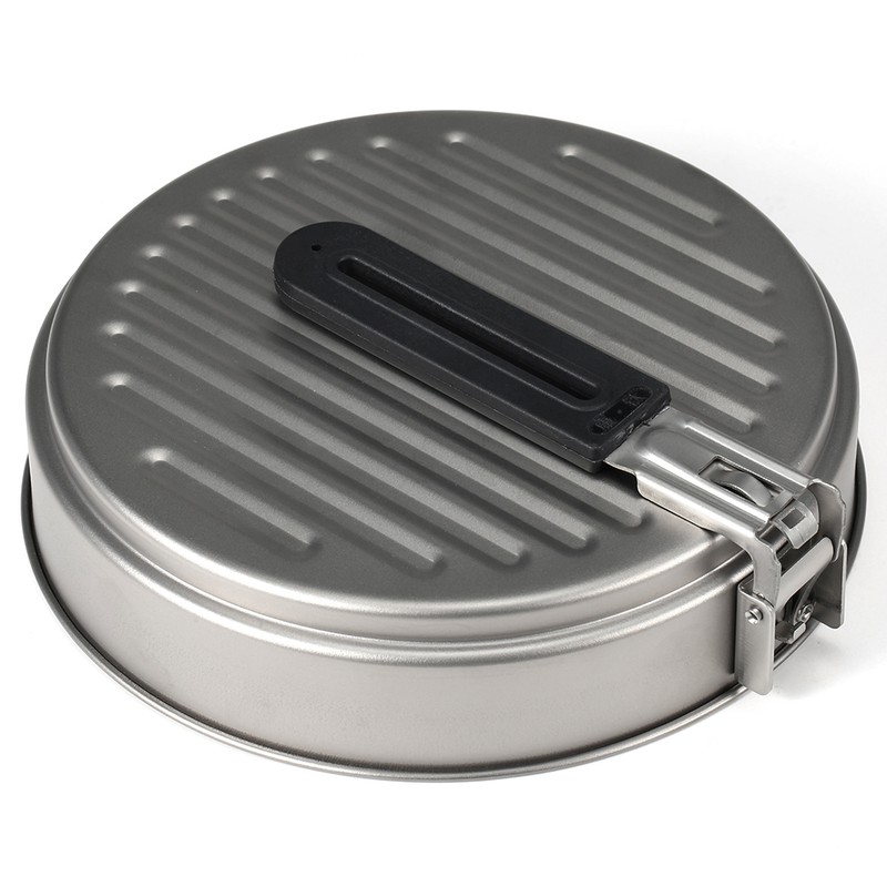 Lixada 1100ml Titanium Fry Pan Ultralight Grill Frying Pan with