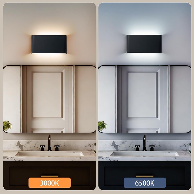 Easyusahome 2 Pack Modern LED Wall Sconces, Hardwired Up Down