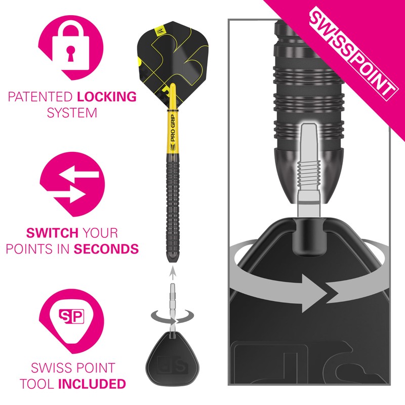 Target Darts Bolide Void 90% Tungsten Dart Set, Steel Tip