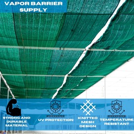 VBS - Green Shade Cloth - 75% - Mesh Fabric for Fence Privacy Screen, Garden Shade, Mesh Fence Screening, Shade Cloth Rolls, Wind Screen (6' x 50')