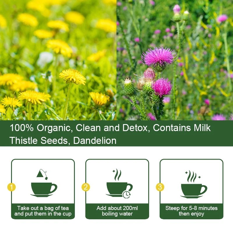 Mullitea Liver Support Tea Support Cleanse Detox Repair Health Milk