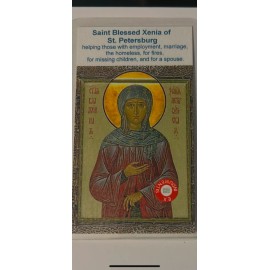 St. Xenia of St. Petersburg  3rd Class Relic Card Patron Employment Homeless
